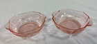 Anchor Hocking Princess Pink Depression Glass Fruit Berry Dessert Bowls Set of 2