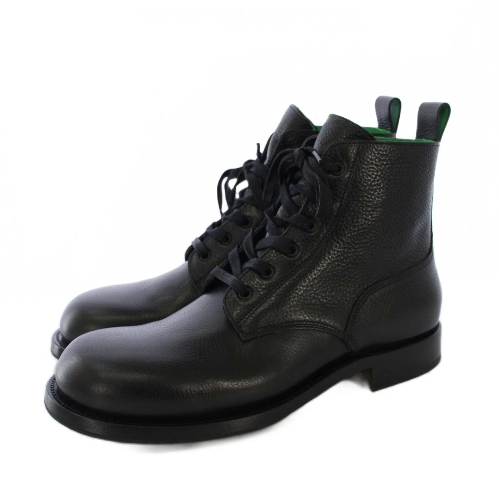 Bottega Veneta 578295 Men\'s Black leather grey suede Storm Cuir boots, Sz 40 Bottega Veneta Leather Upper Solid Boots for Men for Sale  main image 4