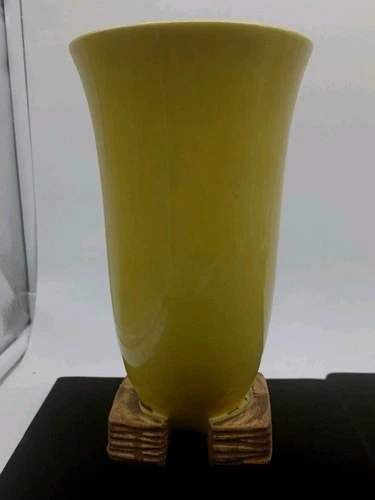 Vintage MCM McCoy Pottery Yellow Vase