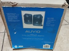AUVIO SPEAKERS 100W X 2  A/V #40-292 **TESTED WORKING MISSING 1 BRACKET**