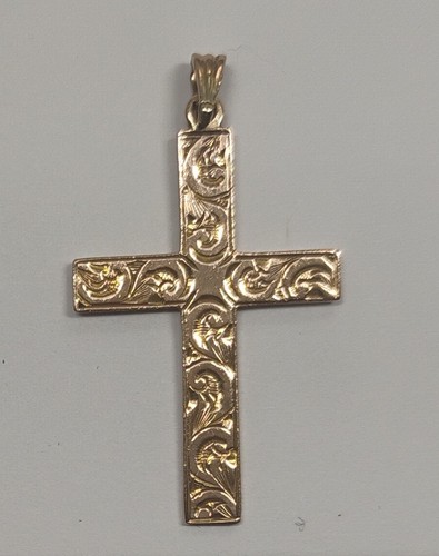 9k 9ct Solid Yellow Gold Cross Crucifix Pendant For Necklace Not 10k or 14k