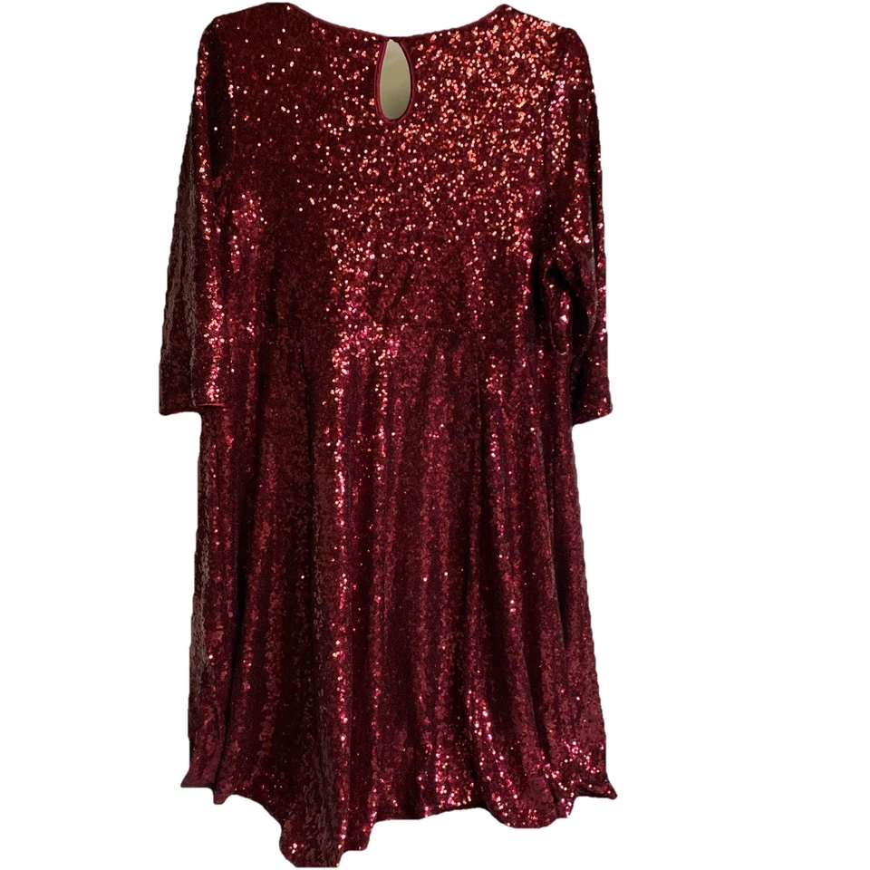 Vestido tórrido para mujer 1 rojo lentejuelas calce y acampanado fiesta vacaciones arándano Foto 2 de 3