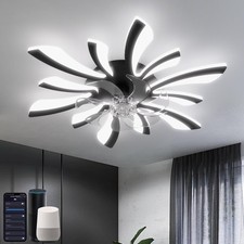 Image of Smart Ceiling Fan with Lights 78cm, 6 Speeds, Dimmable LED, Remote