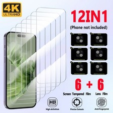 6X Tempered Glass Screen Protector For iPhone 15 15 Pro Max 15Pro 15 Plus