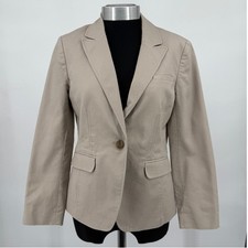 Banana Republic Womens Petite 10 Khaki Tan Single Button Tailored Blazer Casual