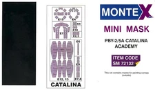 Montex 1/72 CONSOLIDATED PBY-2/5A CATALINA CANOPY & WHEELS PAINT MASK Academy