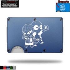 Deadpool Spiderman Chibi Marvel Laser Engraved Wallet - Thin Money Clip Wallet