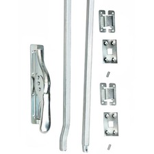 1 Set Tortreibriegel 2740 mm Torverschluss T&uuml;rtreibriegel Silber Vierkant 14mm