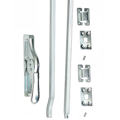 1 Set Tortreibriegel 2740 mm Torverschluss Türtreibriegel Silber Vierkant 14mm