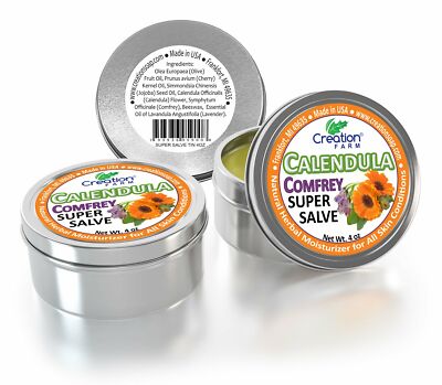 Calendula-Comfrey Super Salve - 3 Pack Large 4 oz Tins - Calndula Consuelda from