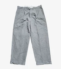 Trust Pleated Dress Pants Straight Leg Mens 42x30 Office Gray Polyester NWT
