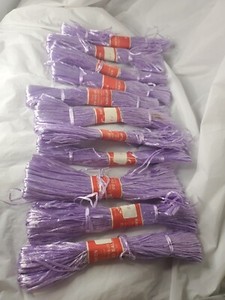 Vtg Old Stock Rafsheen 11 Skeins Purple Aprox50 Yards Each Flower Jewelry Crafts