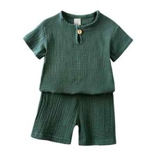 Kids Clothes Sets for Suit Baby Boy Cotton Solid Short Sleeve Top  Pants Outfit