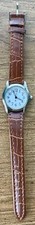 Calvin Hill Watch Quartz  Brown Faux Leather Band New Battery - Working!
