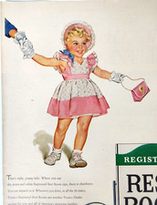 Little Girl Gloves Purse Ad Vtg 1953 Magazine Art Print Rest Room Smart Traveler