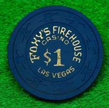 FOXY'S FIREHOUSE CASINO LAS VEGAS NEVADA $1 POKER CHIP 1980'S