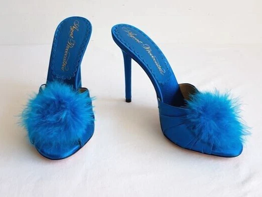 AGENT PROVOCATEUR BLUE ELICE MULES SHOES SIZE 6 39 RRP 295 eBay