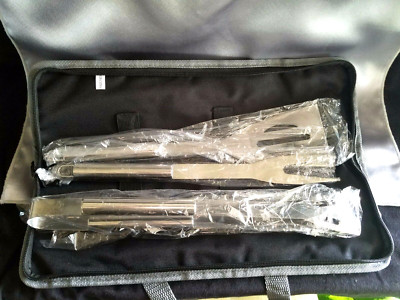 3-Piece Stainless Steel BBQ Grill Tool Set w/case Outdoor Barbecue Tools NEW