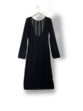 Urban Outfitters Black  Knit Maxi Dress Black Size Small Semi Sheer scoop back
