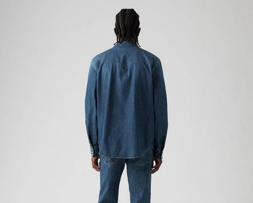 Levi's Men's Sawtooth Relaxed Fit Western Long Sleeve Denim Shirt Size M - Picture 5 of 6