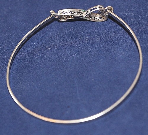 Sterling Silber Herz Armreif 60mm Armband mit kleinen Steinen 925LA - Bild 4 von 5
