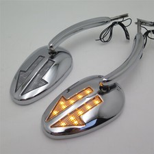 Integrated Arrow Led Turn Signal Mirror For Harley Cvo Limited Vrscaw V-rod Chr