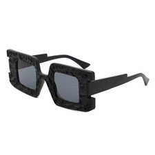 Geometric Modern Sunglasses for Men and Women - Chunky Square Frame Sun Glasses
