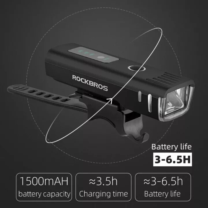 ROCKBROS 1500-1000LM Luce per bici Tipo-c Faro per bicicletta per ROCKBROS 1500-1000LM Luce per bici Tipo-c Faro per bicicletta per