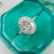 3,50 Kt Oval Diamant Verlobungsring Damen Hochzeit Ring Ehering Weißgold-Finish