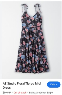 ae tiered midi dress American Eagle Tiered Midi Dress The 1998 Shop
