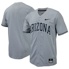 Arizona Wildcats Nike Men's Gray Full-Button Official NCAA Baseball Jersey