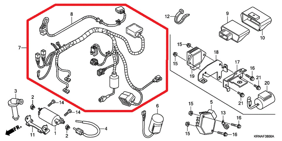 4into1 Wiring Wire Harness Loom - 32100-323-040
