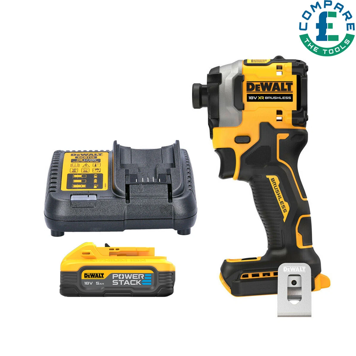 DeWalt DCF850 18V XR BL Powerstack Impact Driver 1 x 5.0Ah