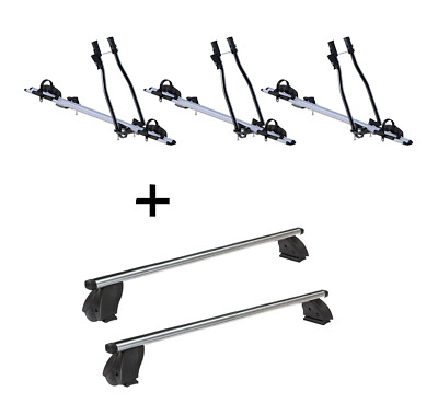 3xFahrradträger SAGITTAR+Dachträger K1P Alu für Merc GLE Coupé C292 5Tür ab15