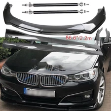 For BMW 320i 328i Carbon Fiber Front Bumper Lip Spoiler 86.6" Side Skirt Kit