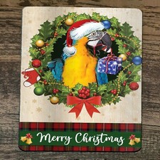 a Mouse Pad Merry Christmas Parrot Xmas