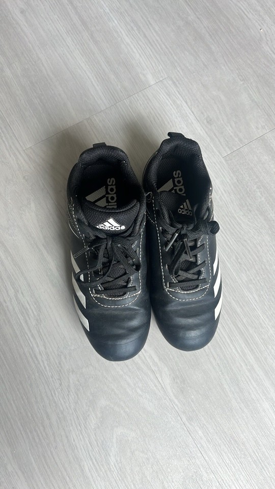 Adidas Rundown TPU Baseball Cleats Size 1 Kids ABBC21 Black Youth Boys1