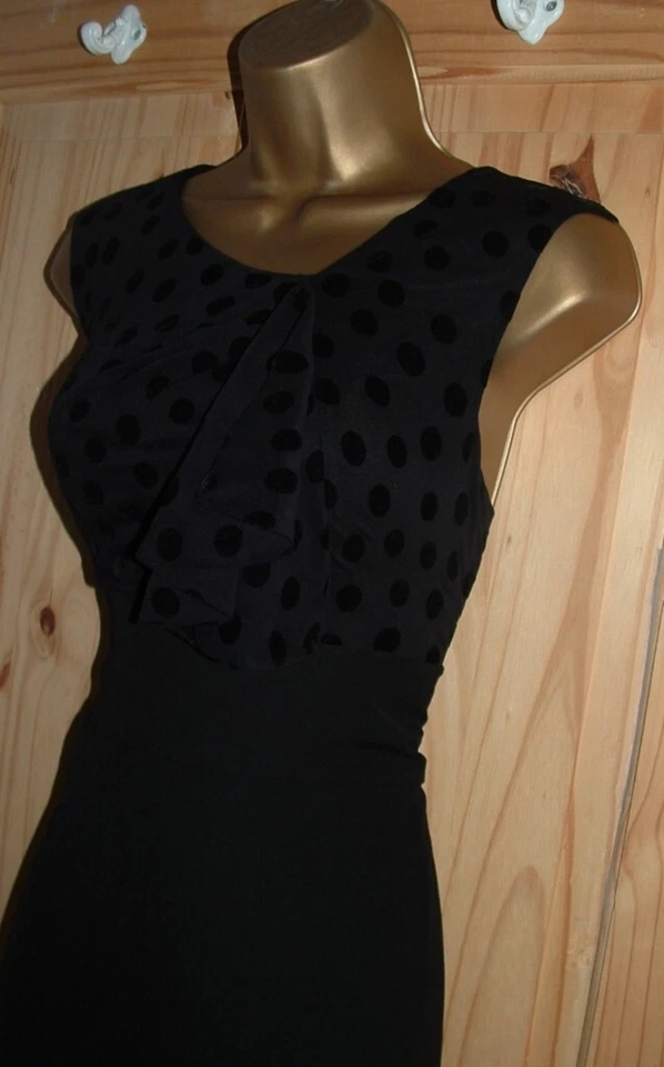 Black bodycon tummy tamer pencil wiggle blouse party evening dress size 12 - Image 2 of 4