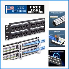 Durable 48-Port Cat6 Patch Panel with Gold-Plated RJ45 for High-Speed Networks