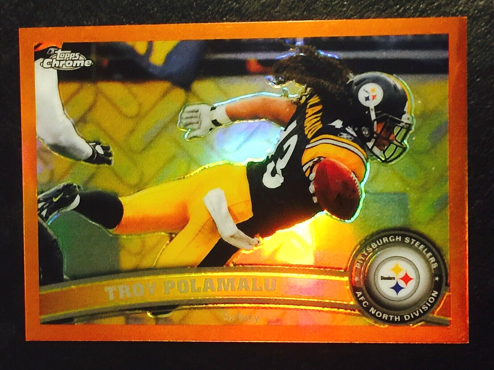 2011 Topps Chrome Troy Polamalu Orange Refractor card
