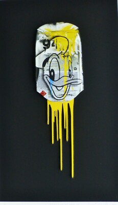 Ben Allen Donald Montana 94' yellow 3D Duck Hand signed Urban Pop UK ARTIST art