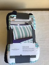 Brand New Threshold Blue Teal Cotton Washable Standard Pillow Sham 20 x 26