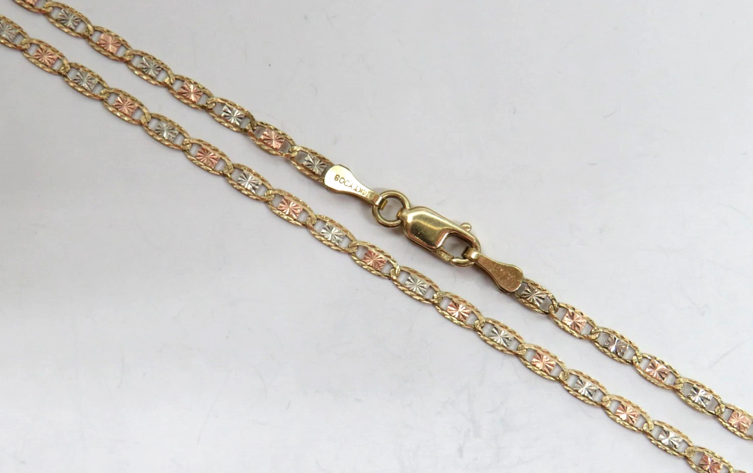 COLLANA CATENA VALENTINO L@@K in vero oro multicolore 14 carati 18 25"