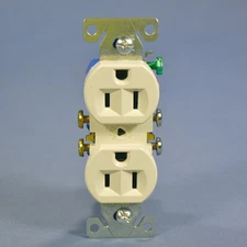 Cooper 270LA Light Almond Residential Duplex Outlet Receptacle 5-15R 15A Bulk
