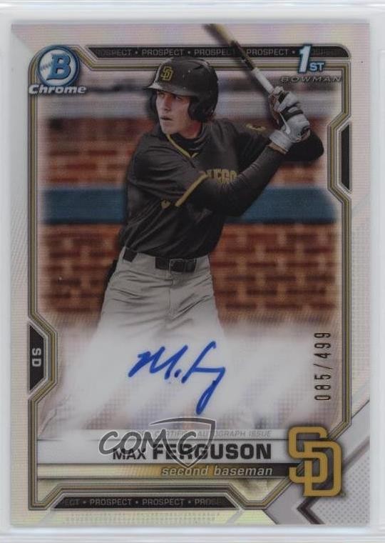 2021 Bowman Draft Chrome Pick Refractor 85/499 Max Ferguson #CDA-MF Auto sh7