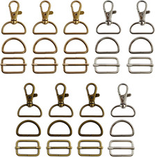 27 Pcs D Rings for Purse, Swivel Clasp Hooks, Slide Buckles, Lanyard Hardware, K