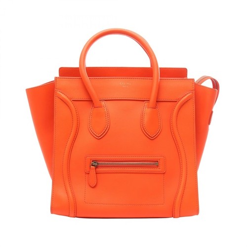 Celine Luggage Mini Shopper Handbag Women Leather Black