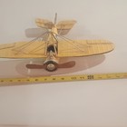 Yellow Metal Biplane Desk/Shelf Model w/ RAF Roundels, Approx 12 in Wingspan — photo 2