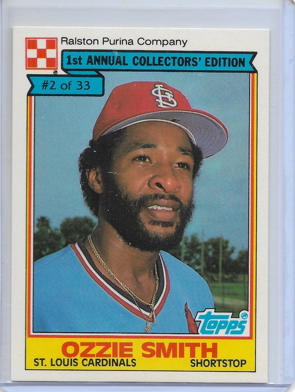 1984 Topps Ralston Purina #2 Ozzie Smith St. Louis Cardinals