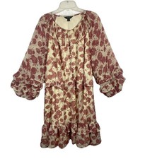 Simply Vera Vera Wang Women Size XXL Floral Dress Lined Long Sleeve Knee Length